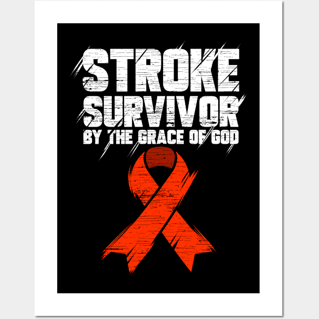 Stroke Survivor Grace of God Awareness Wall Art by ChrisselDesigns